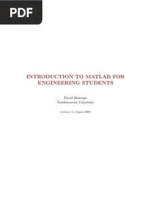 Introduction to Matlab for engineering students