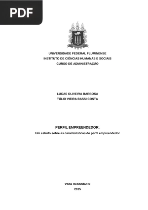 Perfil Empreendedor: Um estudo sobre as características do perfil empreendedor (Portugués)