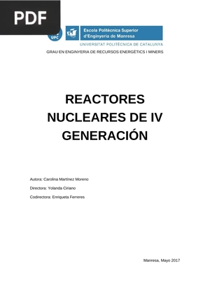 Reactores nucleares de IV generación