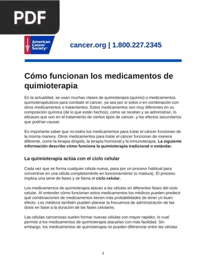 Cómo funcionan los medicamentos de quimioterapia