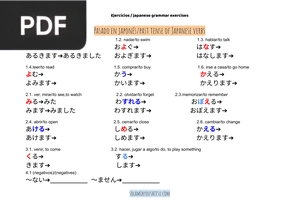 Ejercicios: pasado coloquial y formal en japonés