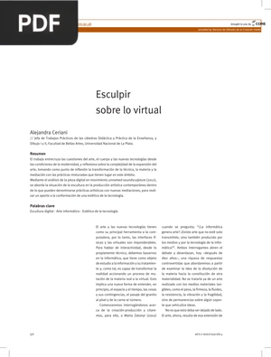 Esculpir sobre lo virtual (Articulo)