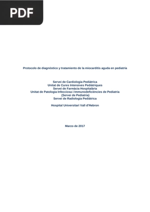 Protocolo de diagnóstico y tratamiento de la miocarditis aguda en pediatría