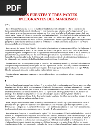 Tres fuentes y tres partes integrantes del marxismo (Articulo)