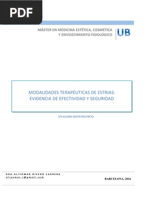 Modalidades Terapéuticas de Estrías: Evidencia de Efectividad y Seguridad