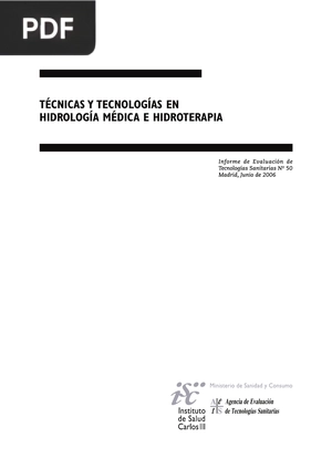 Técnicas y tecnologías en hidrología médica e hidroterapia