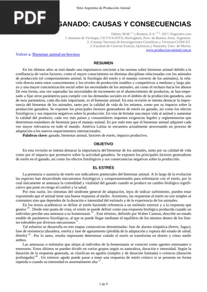 Estrés en ganado: causas y consecuencias (Articulo)