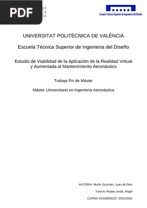 Estudio de Viabilidad de la Aplicación de la Realidad Virtual y Aumentada al Mantenimiento Aeronáutico