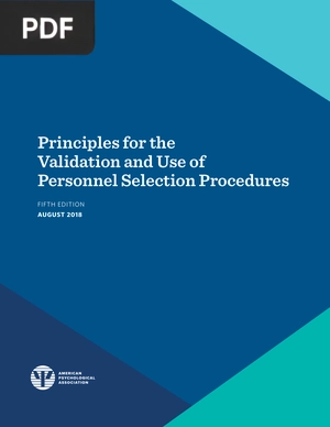 Principles for the Validation and Use of Personnel Selection Procedures (inglés)