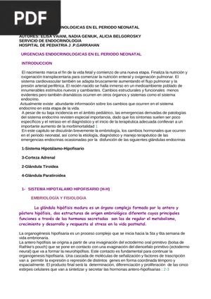 Urgencias Endocrinológicas En El Periodo Neonatal