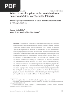 Refuerzo interdisciplinar de las combinaciones numéricas básicas en Educación Primaria