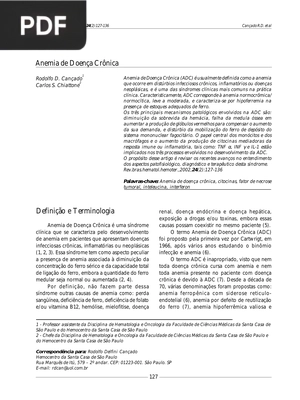 Anemia de Doença Crônica (Portugués) (Artículo)