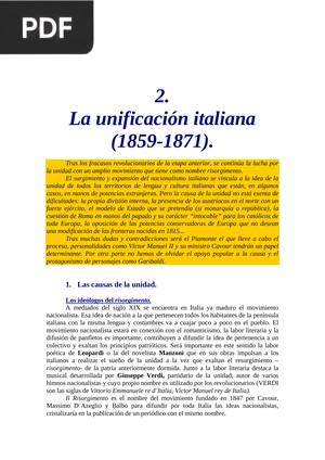 La unificación italiana (Articulo)