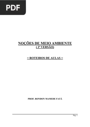 Noções de Meio Ambiente (Portugués)