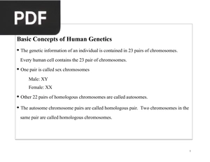 Basic Concepts of Human Genetics (Inglés) (Presentación)