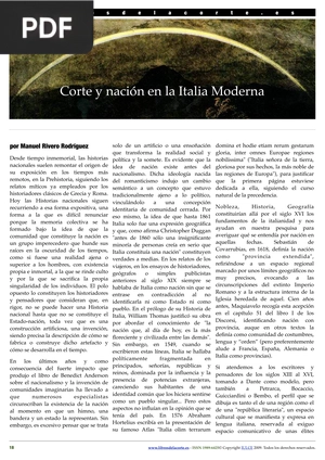 Corte y nación en la Italia Moderna (Articulo)