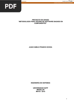 Metodología para testing de software basado en componentes