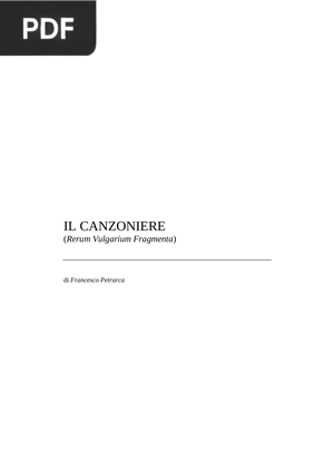 Il Canzoniere (Cancionero)