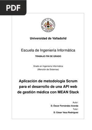 Aplicación de metodología Scrum para el desarrollo de una API web de gestión médica con MEAN Stack