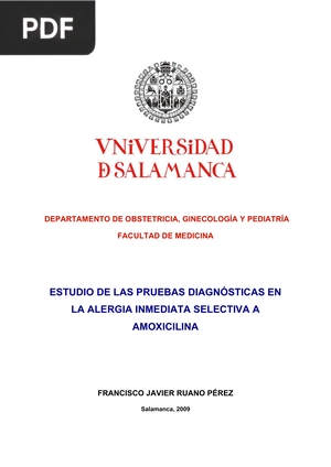 Estudio de las pruebas diagnósticas en la alergia inmediata selectiva a amoxicilina