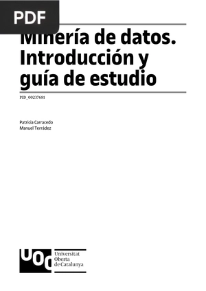 Minería de datos. Introducción y guía de estudio