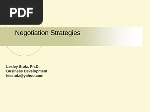 Negotiation Strategies (Presentación) (Inglés)