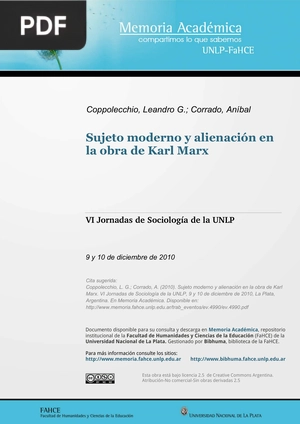 Sujeto moderno y alienación en la obra de Karl Marx