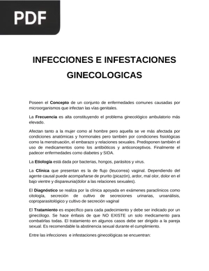 Infecciones e Infestaciones Ginecológicas (Articulo)