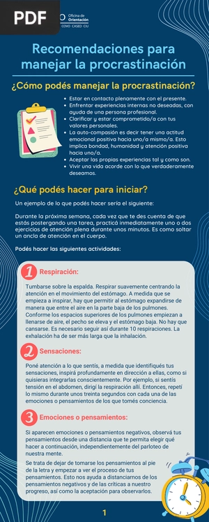 Recomendaciones para manejar la procrastinación (Articulo)