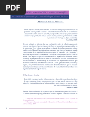 Sobre el marxismo, la economía y las metodologías