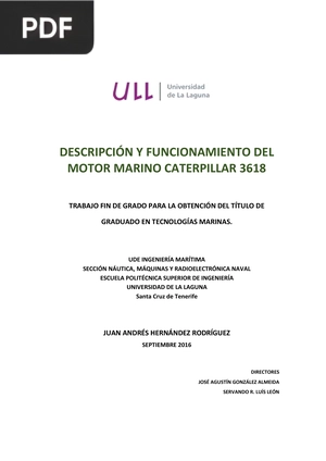 Descripción y funcionamiento del motor marino Caterpillar 3618