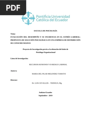 Evaluación del desempeño y su incidencia en el estrés laboral