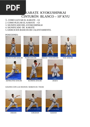 Karate Kyokushinkai. Cinturon blanco