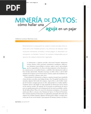 Minería de datos: cómo hallar una aguja en un pajar (Articulo)