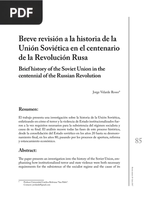 Breve revisión a la historia de la Unión Soviética en el centenario de la Revolución Rusa