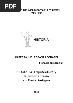 El Arte, la Arquitectura y la Indumentaria en Roma Antigua