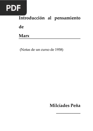 Introducción al pensamiento de Marx