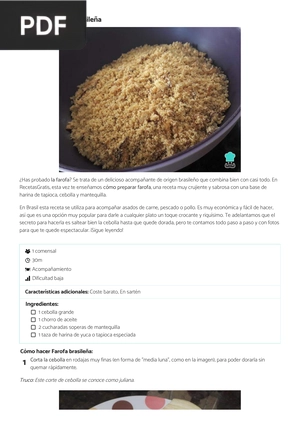 Receta de Farofa brasileña