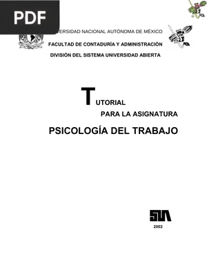 Tutorial para la asignatura psicología del trabajo