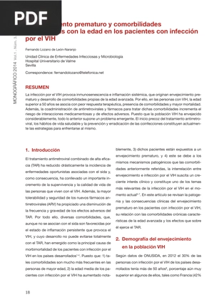 Envejecimiento prematuro y comorbilidades relacionadas con la edad en los pacientes con infección por el VIH