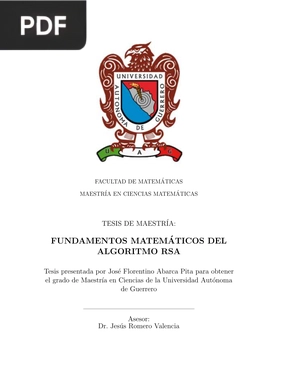 Fundamentos matemáticos del algoritmo RSA