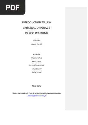 Introduction to law and legal language (Inglés)