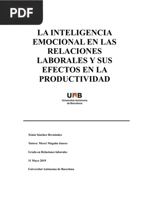 La Inteligencia Emocional en las Relaciones Laborales y sus Efectos en la Productividad