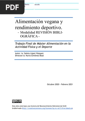 Alimentación vegana y rendimiento deportivo