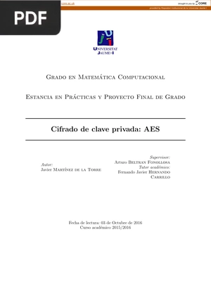 Cifrado de clave privada: AES