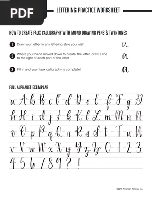 Lettering Practice Worksheet