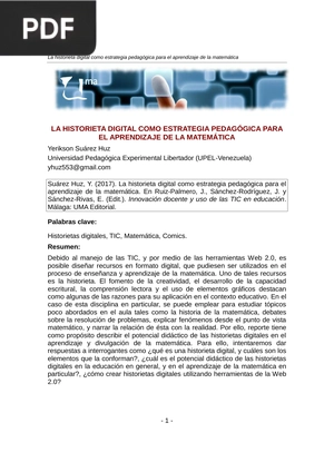 La historieta digital como estrategia pedagógica para el aprendizaje de la matemática