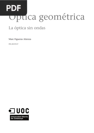 Óptica geométrica.La óptica sin ondas