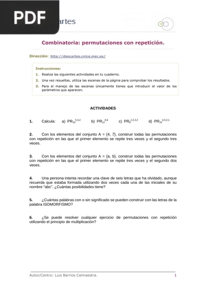 Combinatoria: permutaciones con repetición (Articulo)