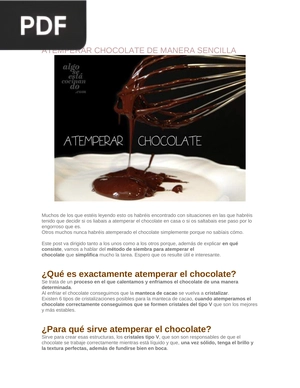 Atemperar el chocolate de manera sencilla (Articulo)